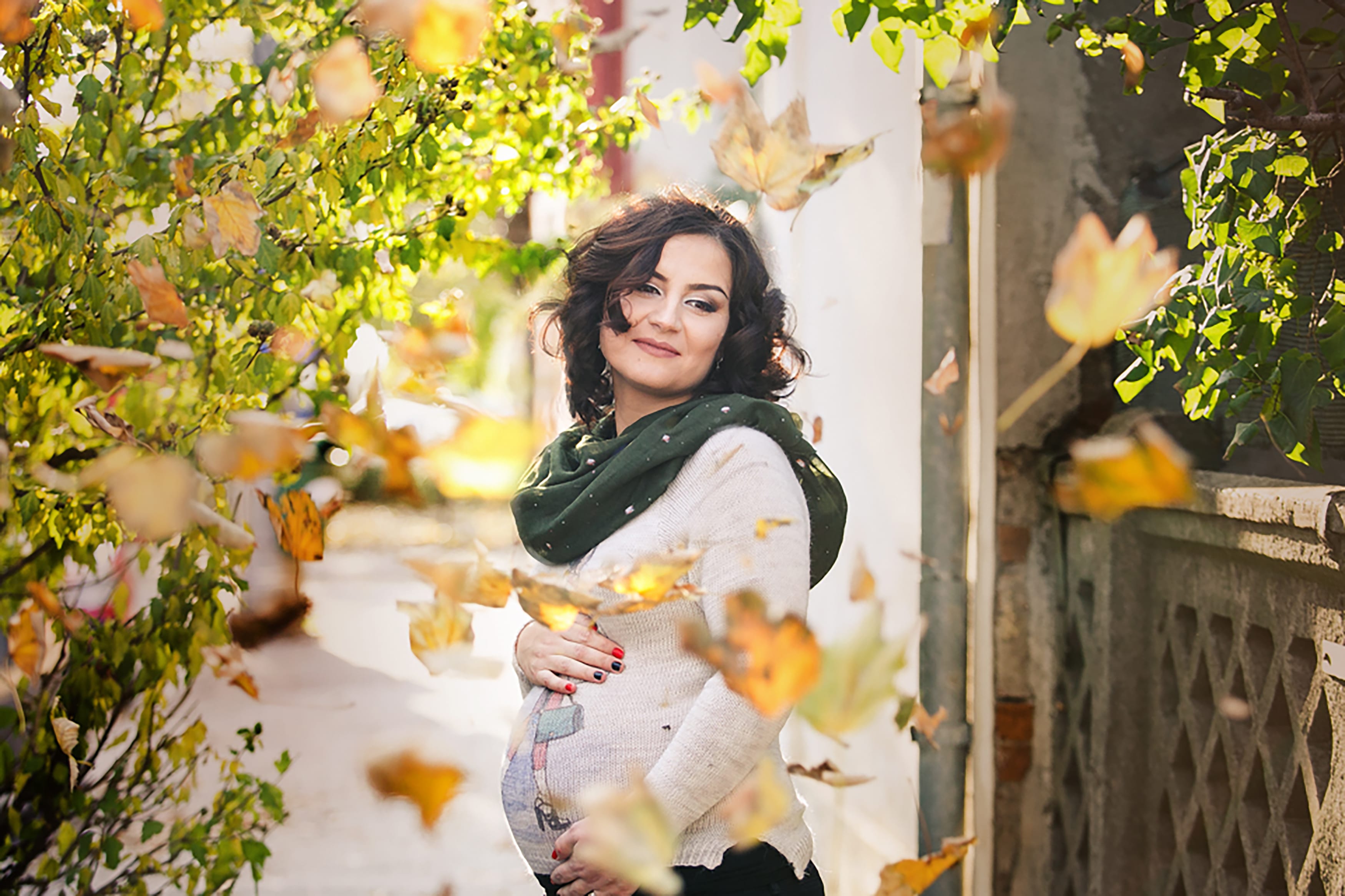 Schwangere Fotoshooting Herbst